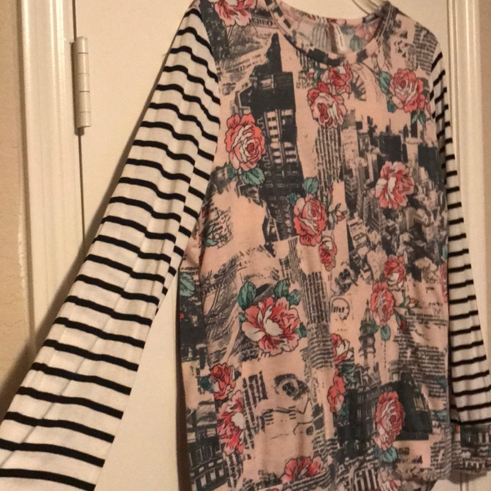 Mixed print top